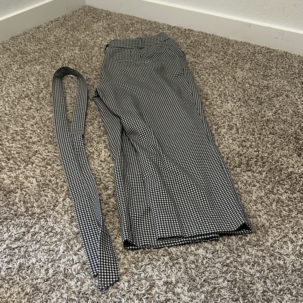 Joie Black and White Checkered Straight Leg Pants
